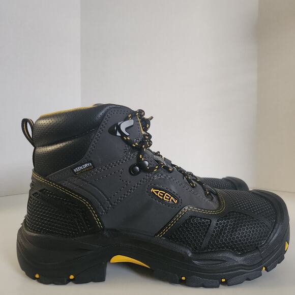 KEEN Utility mens Logandale Mid Steel Toe Waterproof Work Shoe, Black, 8.5 US - Picture 2 of 10